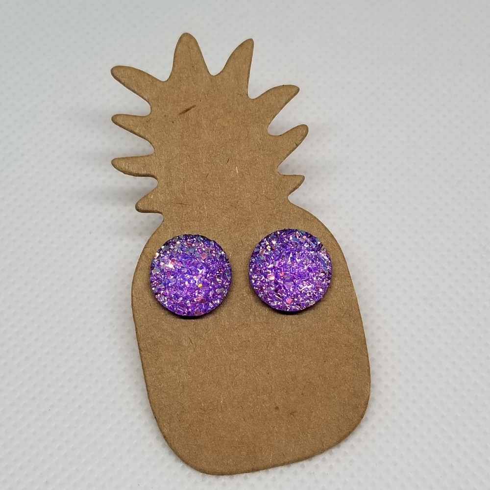 FAUX DRUZY POST EARRING